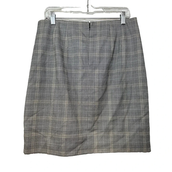 Talbots Plaid Faux Wrap Tweed Skirt Women sz 8 Dark Acedemia Professional Career - Picture 3 of 9